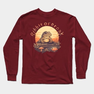 Frog, toad mushroom vintage sunset Long Sleeve T-Shirt